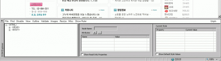 화면 하단의 DevToolbar