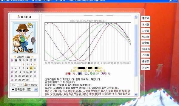바이오리듬 화면