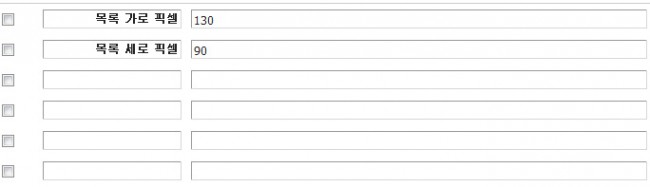 게시판 설정 화면